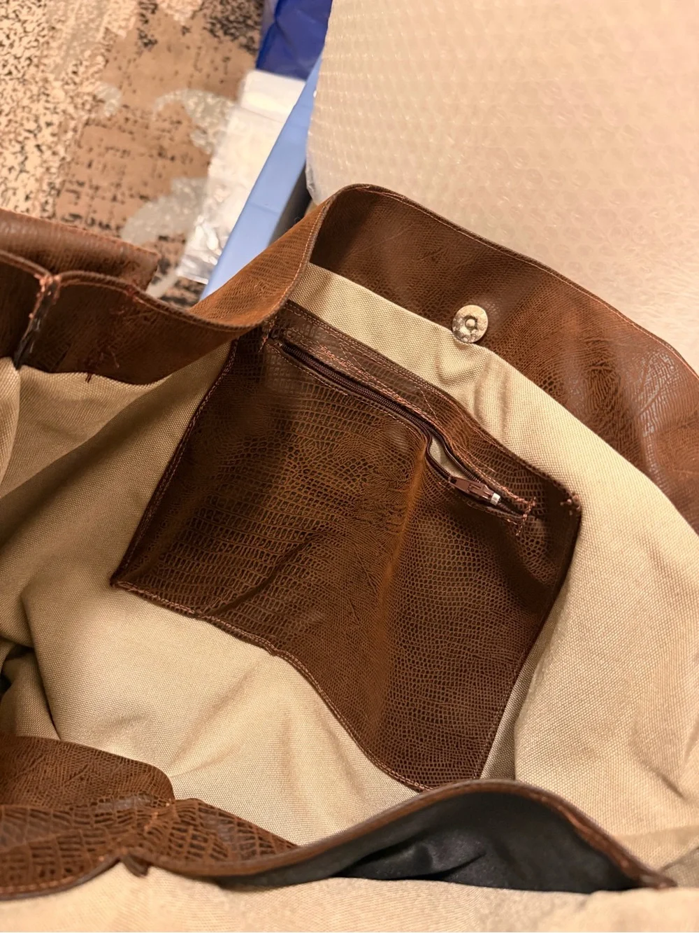 J. Monique Everyday Handmade Brown Hobo Shoulder Bag